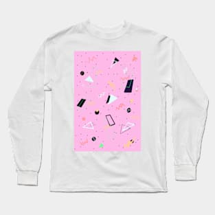 80s Retro Geometric Shapes Long Sleeve T-Shirt